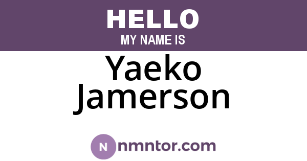 Yaeko Jamerson