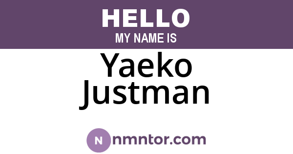 Yaeko Justman