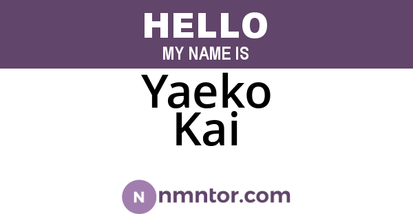 Yaeko Kai