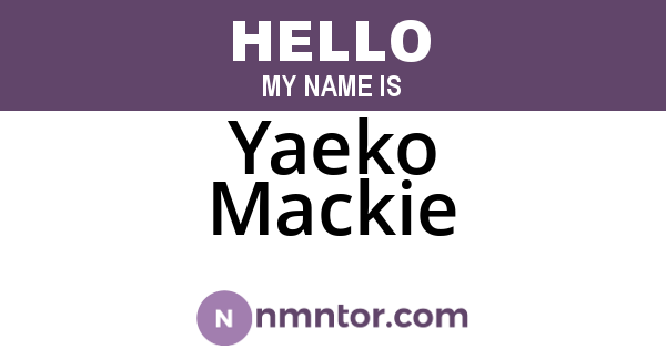 Yaeko Mackie