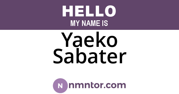Yaeko Sabater