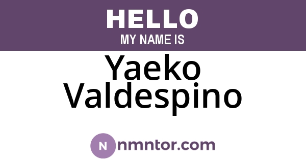 Yaeko Valdespino
