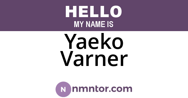 Yaeko Varner
