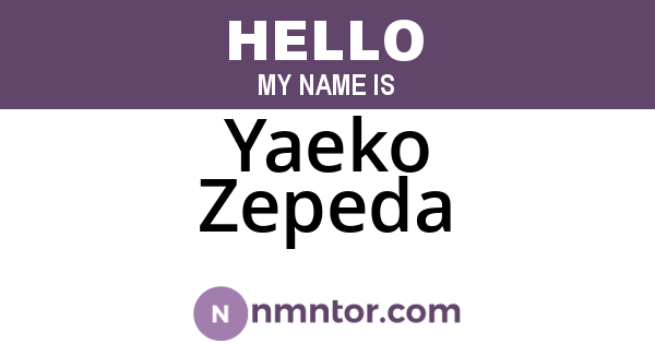 Yaeko Zepeda
