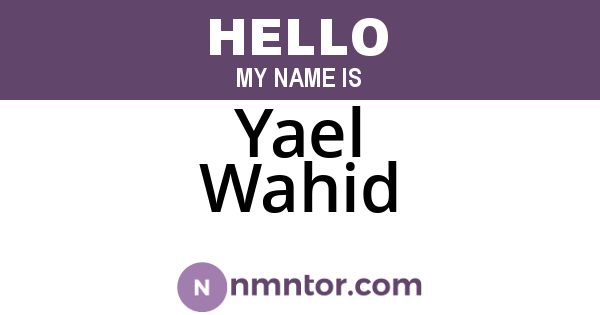 Yael Wahid