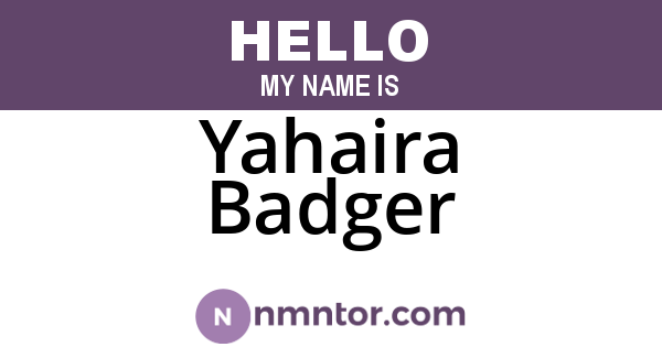 Yahaira Badger