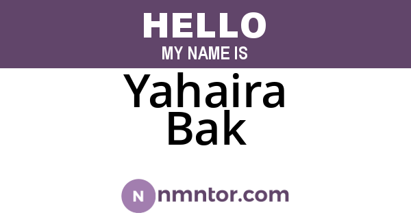 Yahaira Bak