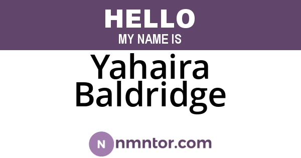 Yahaira Baldridge