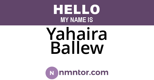 Yahaira Ballew