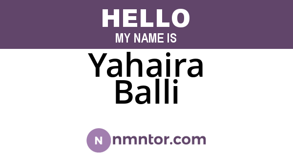 Yahaira Balli