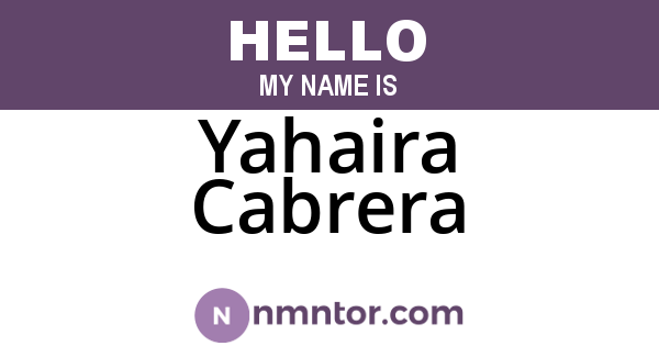 Yahaira Cabrera
