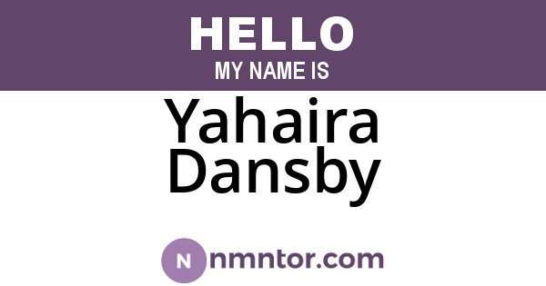 Yahaira Dansby
