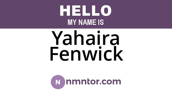 Yahaira Fenwick