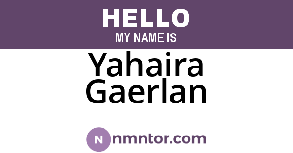 Yahaira Gaerlan