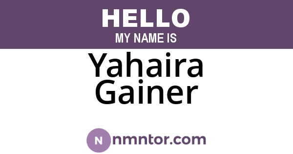 Yahaira Gainer