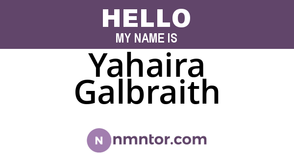 Yahaira Galbraith