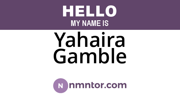 Yahaira Gamble