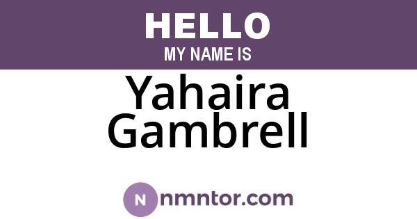 Yahaira Gambrell