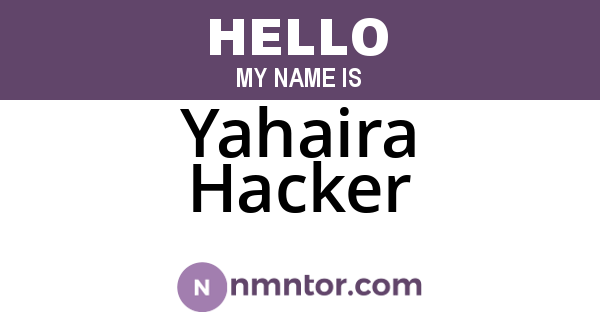 Yahaira Hacker