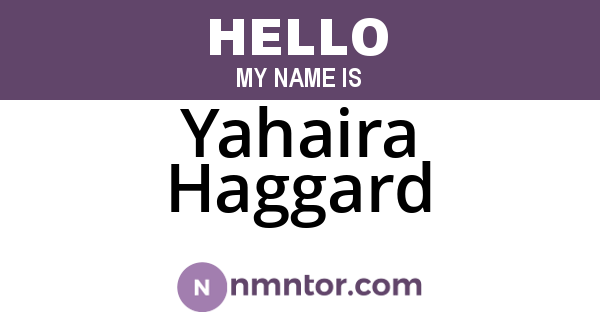 Yahaira Haggard