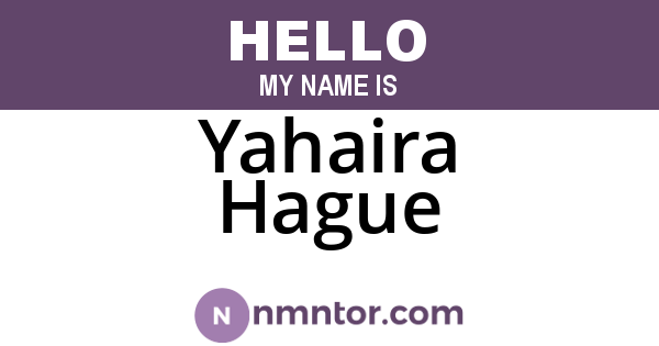 Yahaira Hague