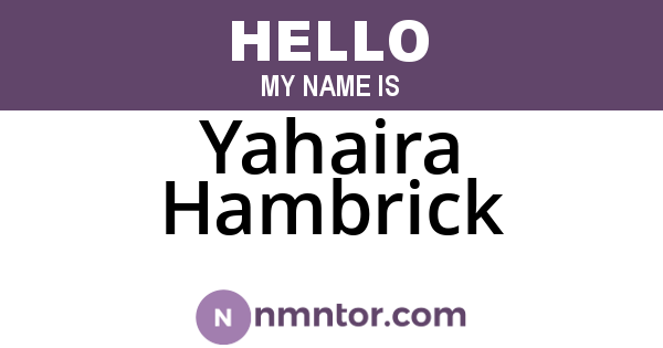 Yahaira Hambrick