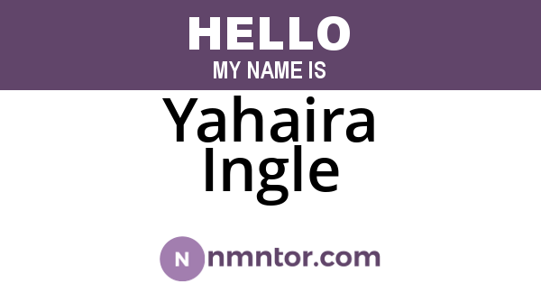 Yahaira Ingle