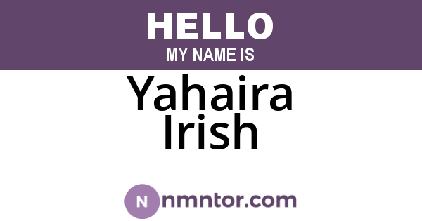 Yahaira Irish