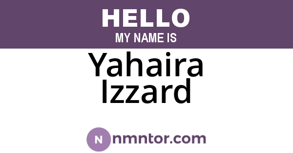 Yahaira Izzard