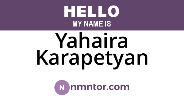 Yahaira Karapetyan