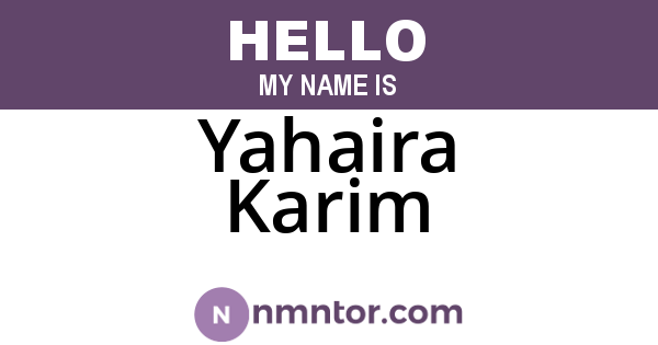 Yahaira Karim