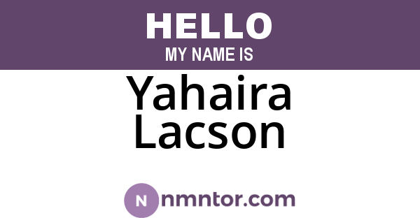 Yahaira Lacson