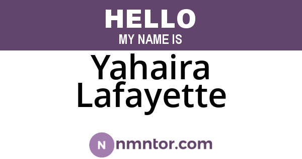 Yahaira Lafayette