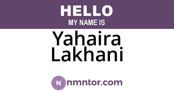 Yahaira Lakhani