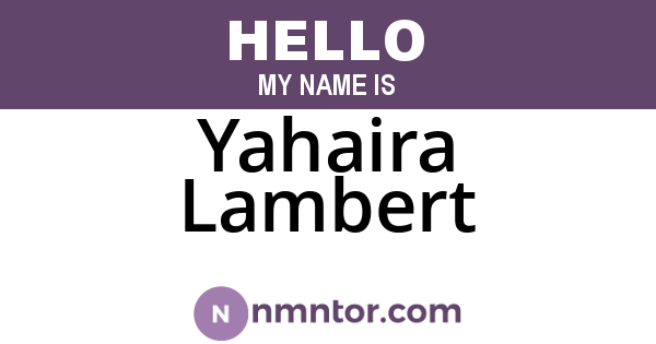 Yahaira Lambert