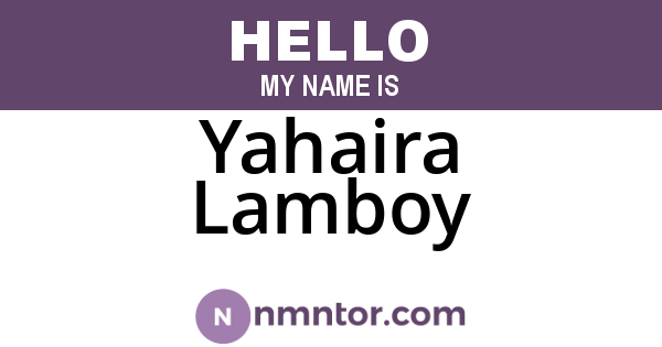 Yahaira Lamboy