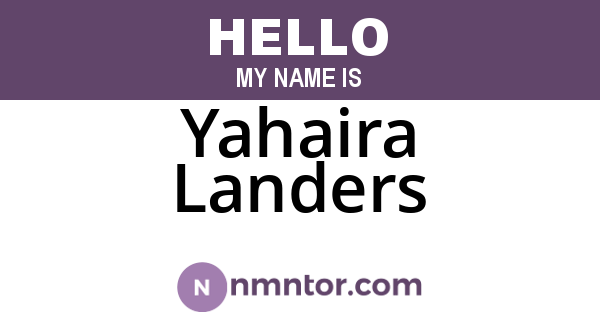 Yahaira Landers