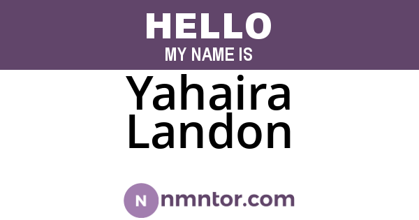 Yahaira Landon