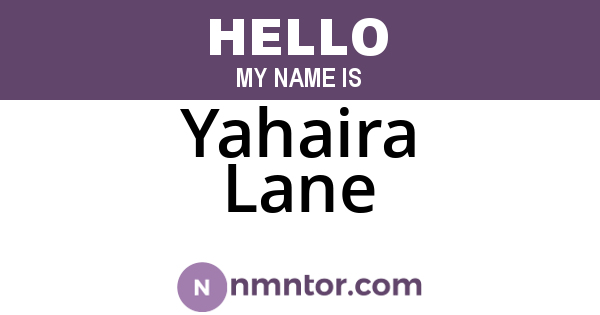 Yahaira Lane