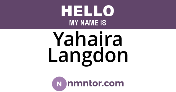 Yahaira Langdon
