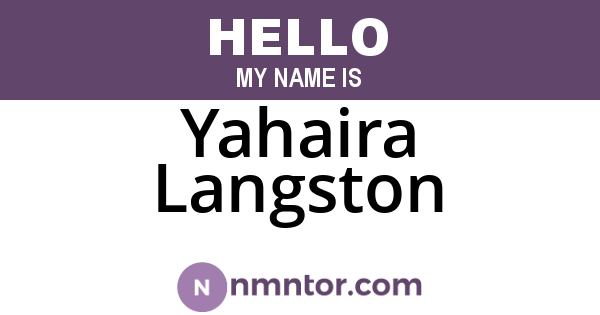 Yahaira Langston