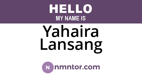 Yahaira Lansang