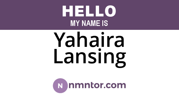 Yahaira Lansing
