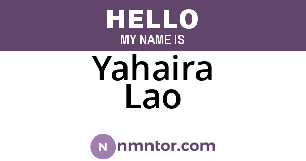 Yahaira Lao