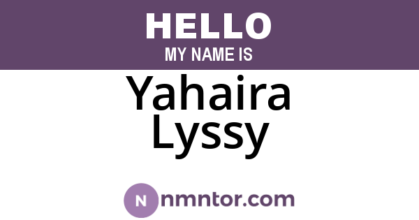 Yahaira Lyssy