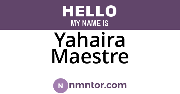 Yahaira Maestre