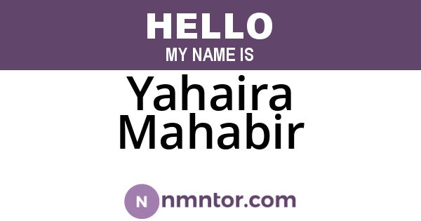 Yahaira Mahabir