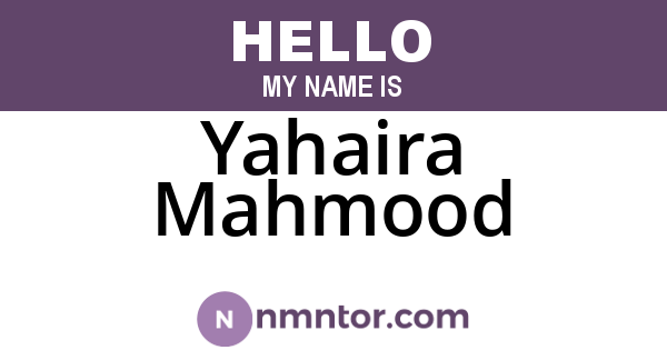 Yahaira Mahmood