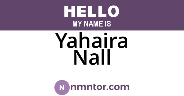 Yahaira Nall