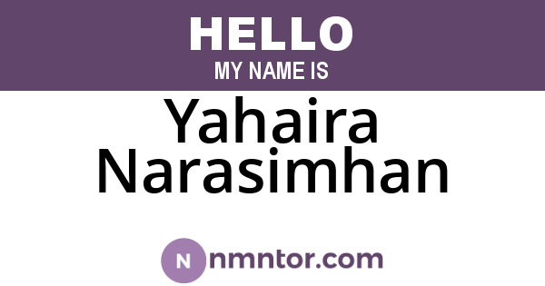 Yahaira Narasimhan